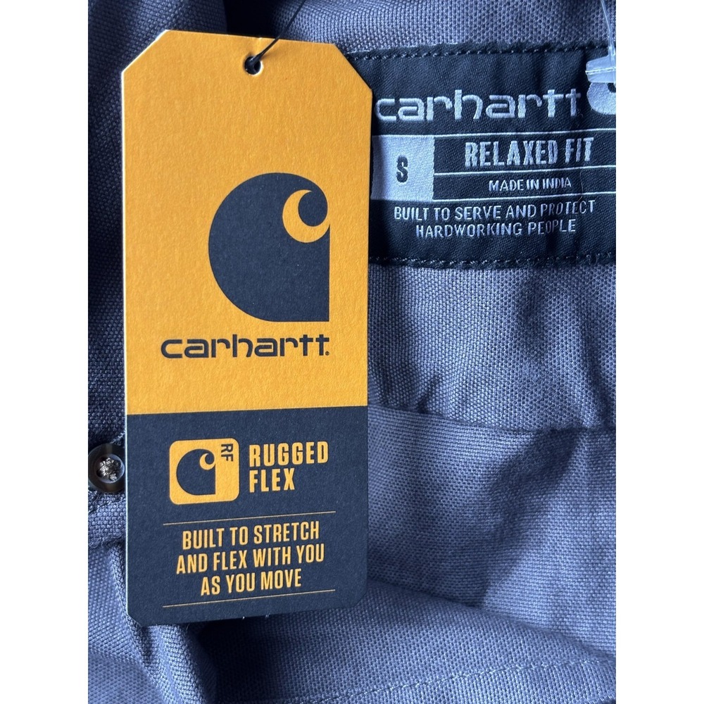 Carhartt Shirt Mens Small Gray Rugged Flex Relaxed Fit Short Sleeve Workwear - Picture 6 of 13